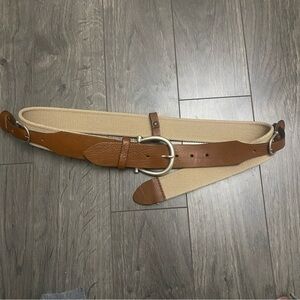 Sandwich Leather and Canvas Belt